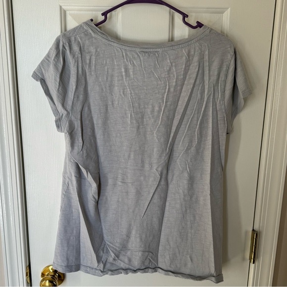Ann Taylor Loft bluish grey short sleeve shirt - Picture 7 of 7